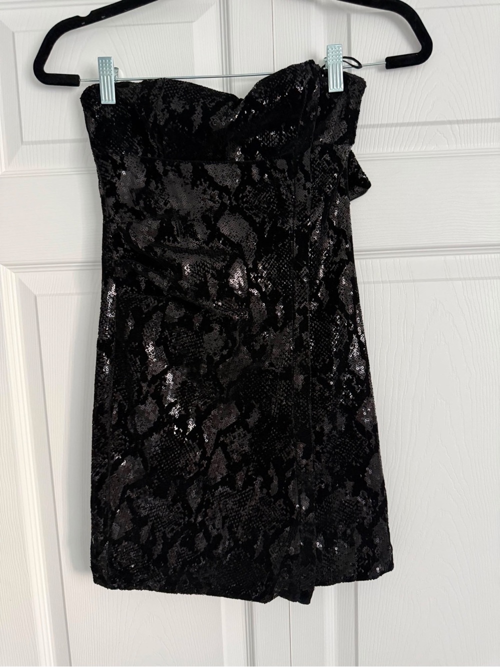 Zara Black Velvet Sequin Dress – Size XS
